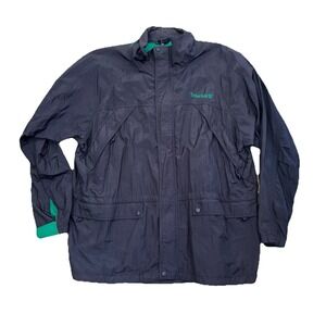 Timberland Windbreaker Mens XL Dark‎ Blue Rugged VTG Jacket 90's